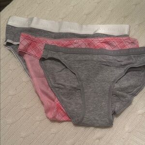 Victoria's Secret Pink and Gray Panty Trio